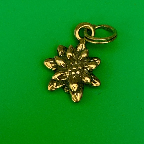 .925 Poinsettia Sterling Silver Jewelry Charm #flower #Christmas - Picture 2 of 3